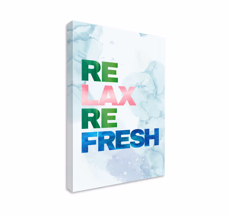 Cuadro frase relájate refresca inspira - TenVinilo