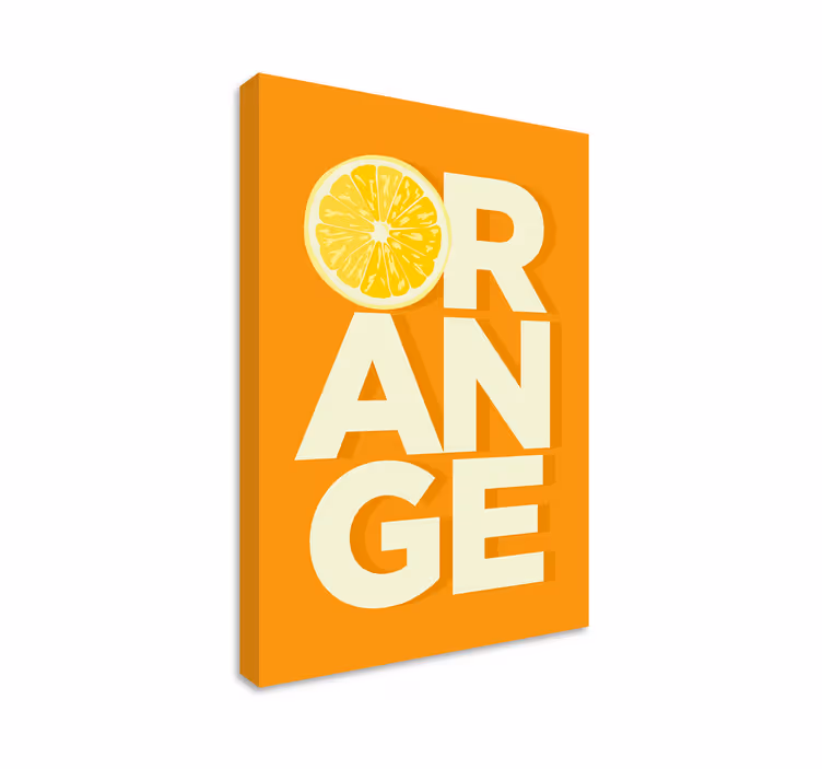 Cuadro de frutas palabra orange - TenVinilo