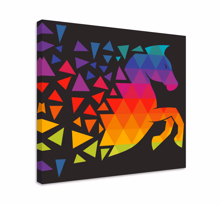 Cuadro caballos Caballo con dods de colores - TenVinilo