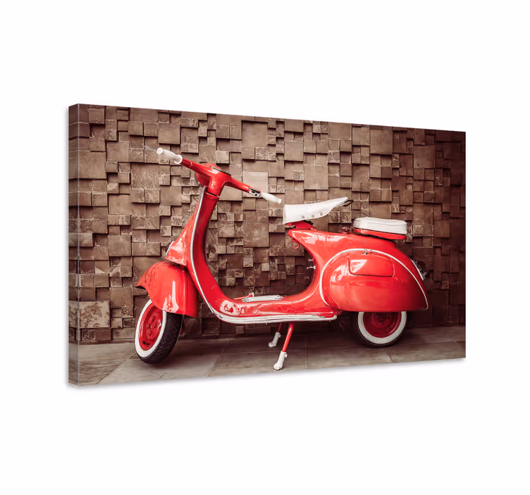 Cuadro vintage Moto roja - TenVinilo