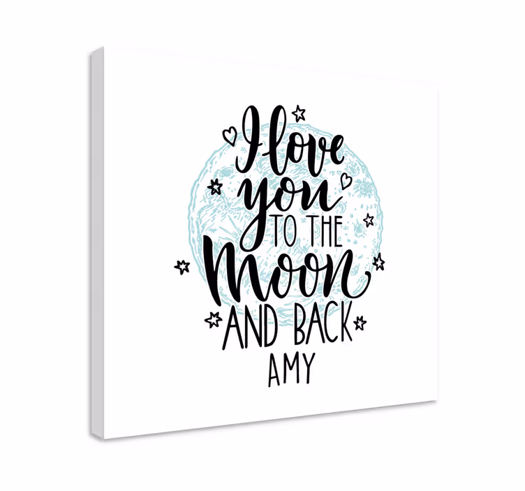 Cuadro boda Amor a la luna personalizable - TenVinilo