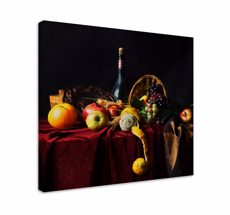 Cuadro bodegones Manzanas y uvas - TenVinilo