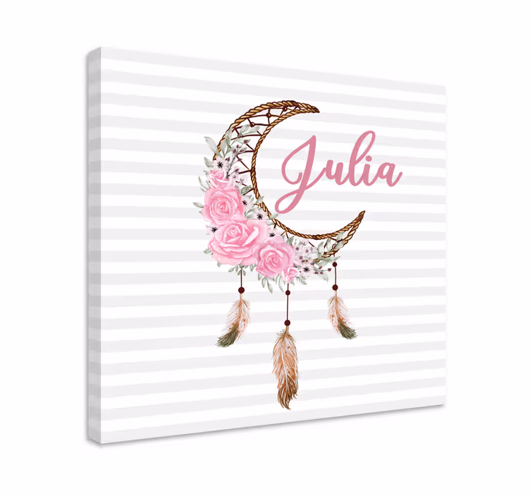 Cuadro infantil Luna con nombre personalizado - TenVinilo