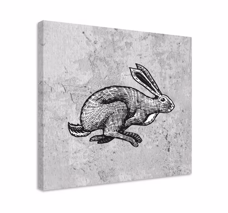 Cuadro animales diseño conejo corredor - TenVinilo