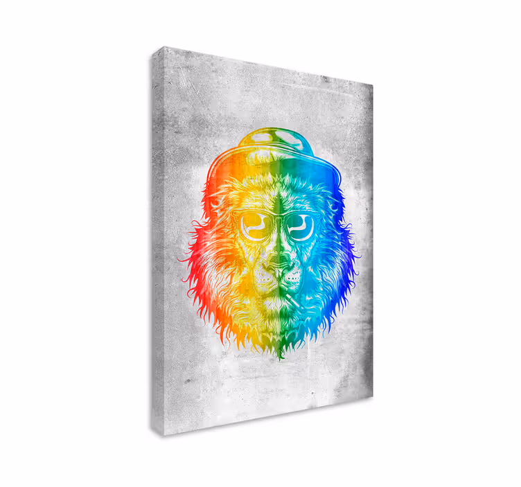 Cuadro juvenil León con colores del arco iris - TenVinilo