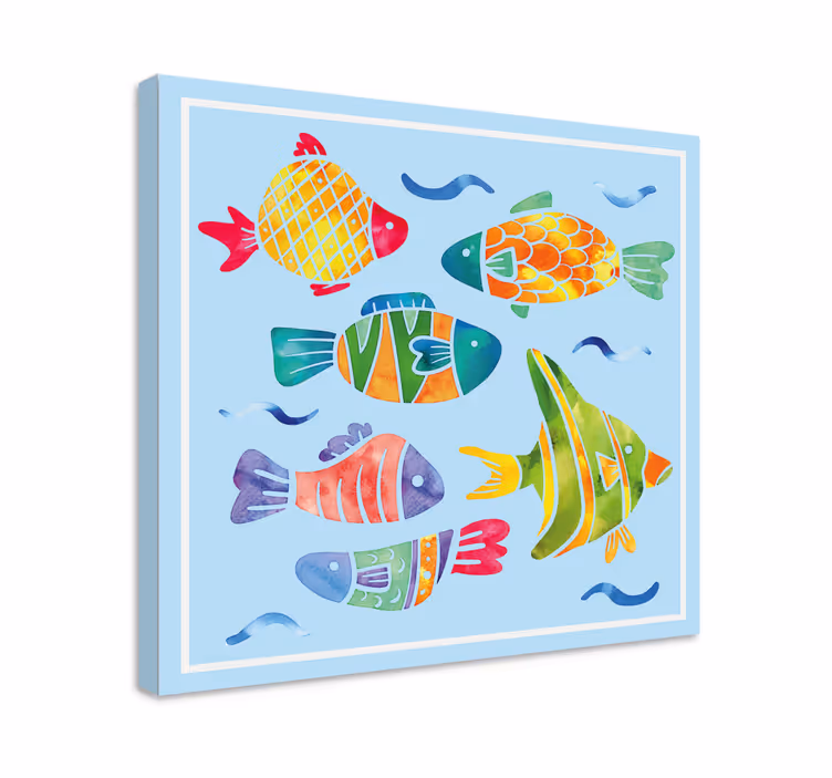 Cuadro de peces vida acuática colorida - TenVinilo