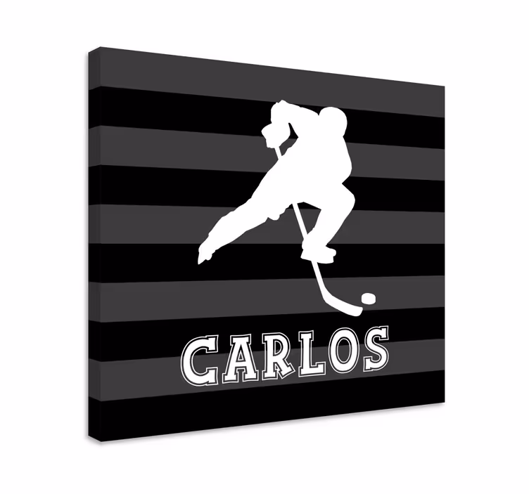 Cuadro con nombre Hockey sobre hielo personalizado - TenVinilo