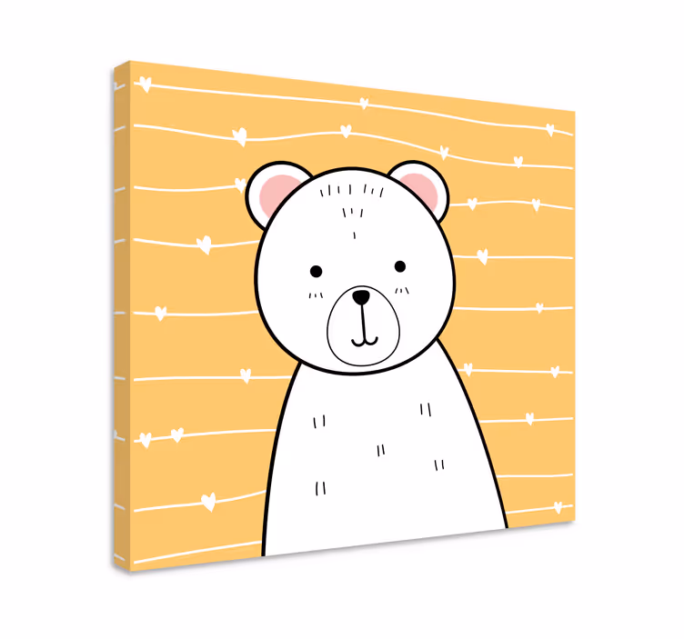 Cuadro animales ilustración de oso tierno - TenVinilo
