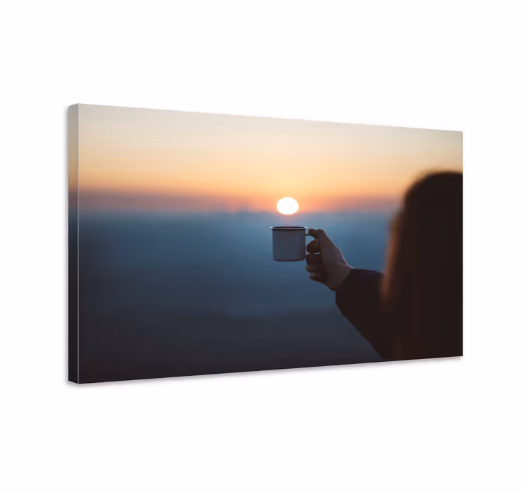 Cuadro de personas con taza en la mano - TenVinilo