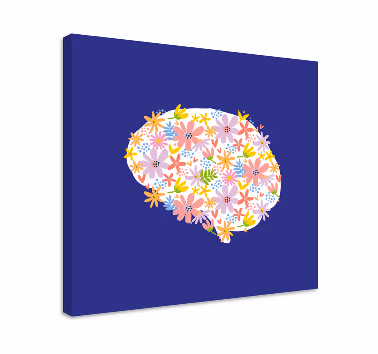 Cuadro de flores patrón floral colorido - TenVinilo