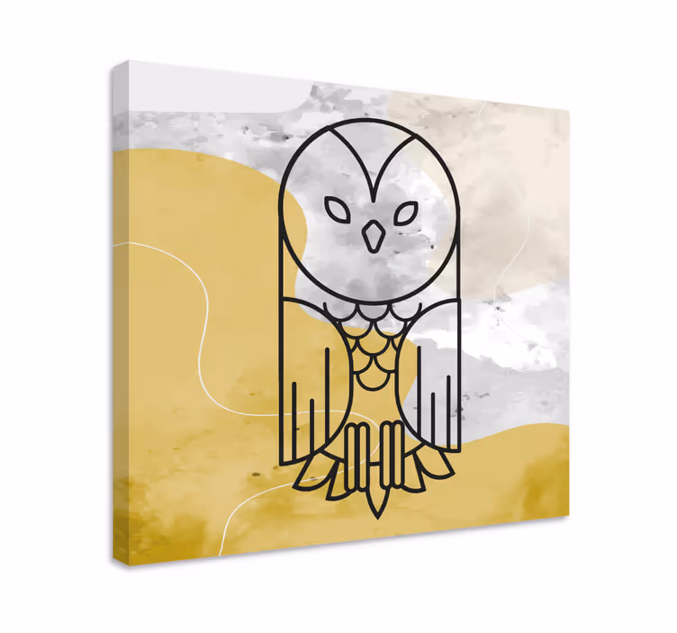Cuadro animales silueta de búho minimalista - TenVinilo
