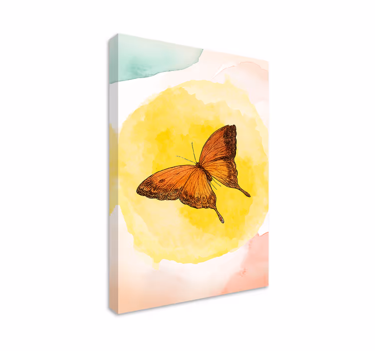 Cuadro animales Fondo claro mariposa - TenVinilo