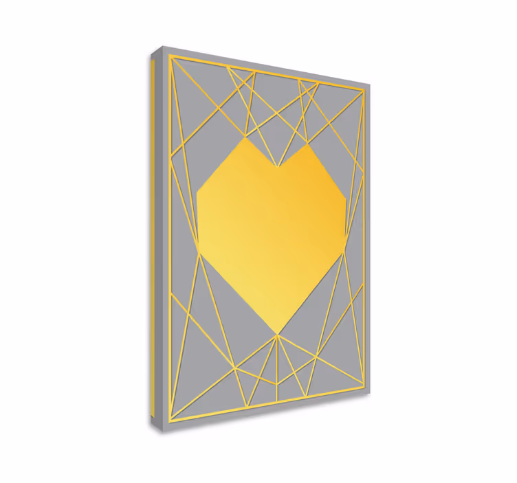 Cuadro figuras geométricas corazón amarillo - TenVinilo