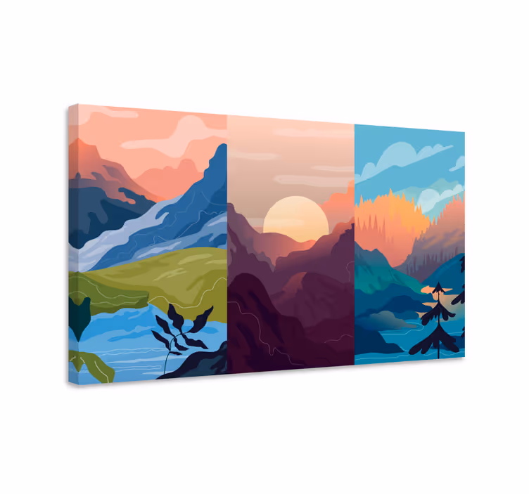 Cuadro paisajes Montañas animadas - TenVinilo