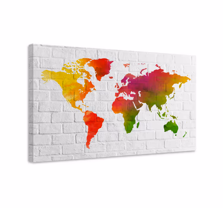 Cuadro mapa mapa mundial colorido - TenVinilo