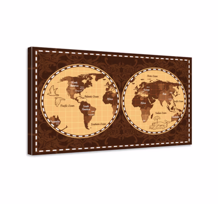 Cuadro mapa atlas global retro - TenVinilo