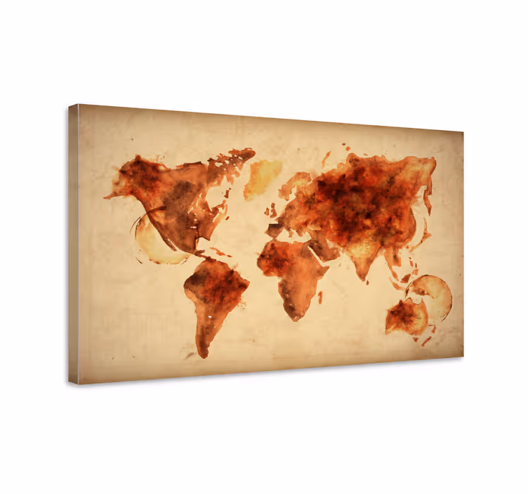Cuadro mapa mapa mundial acuarela - TenVinilo
