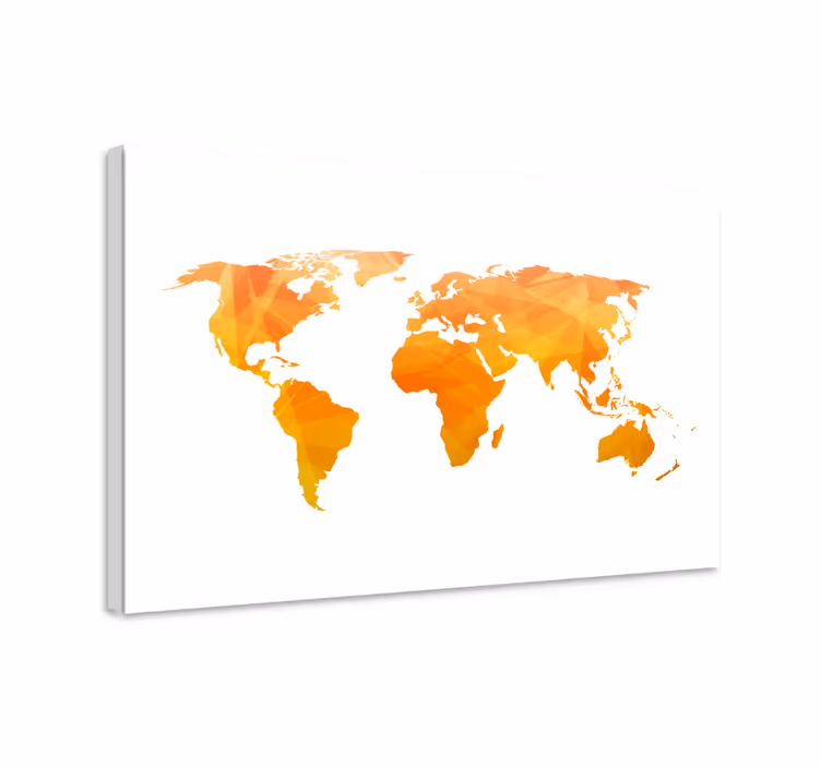 Cuadro mapa mundo geométrico abstracto - TenVinilo