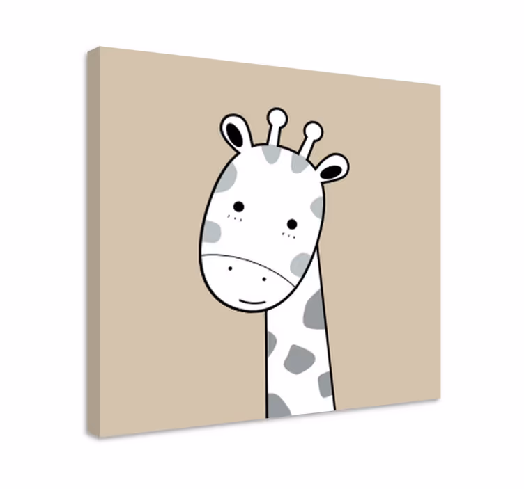 Cuadro animales Jirafa beige nórdica - TenVinilo