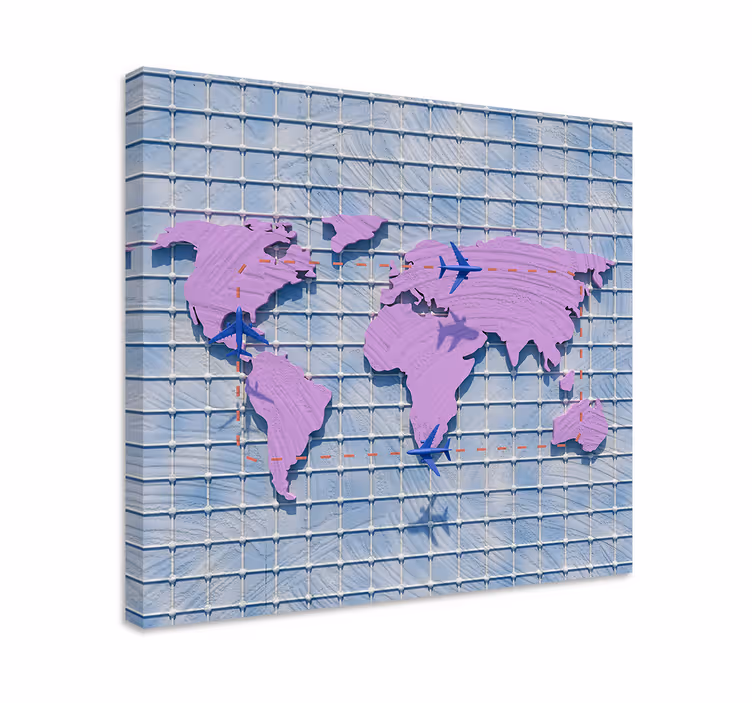 Cuadro mapamundi mapa global estilizado - TenVinilo