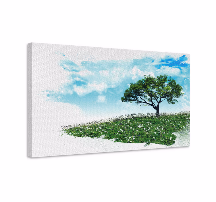 Cuadro de árboles Árbol verde solitario - TenVinilo