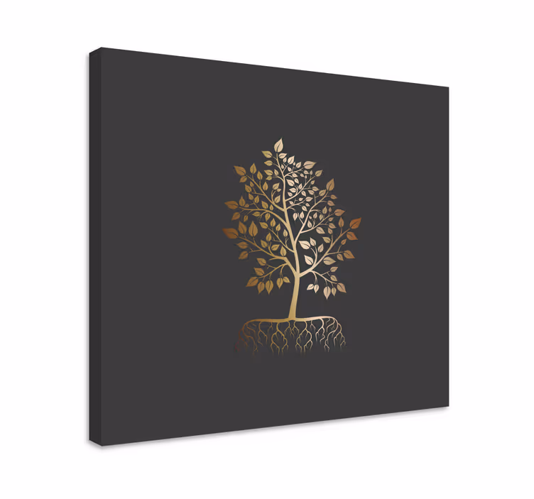 Cuadro de árboles Árbol con hojas doradas - TenVinilo