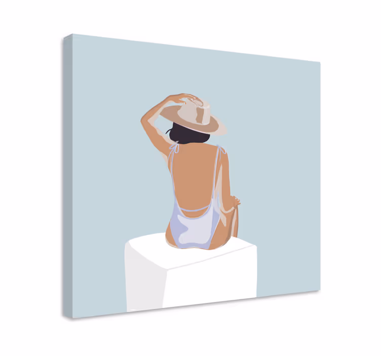 Cuadro para dormitorio Chica de moda estilo minimalista - TenVinilo