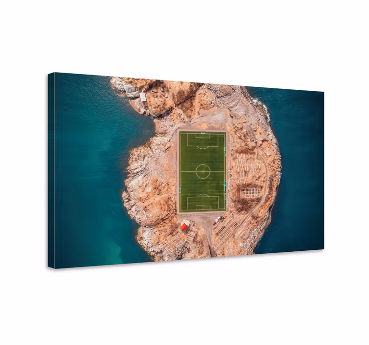 Cuadro deporte campo de fútbol desde el aire - TenVinilo