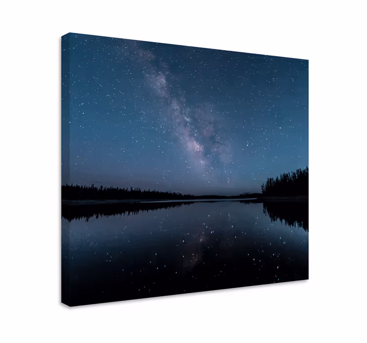 Cuadro paisajes reflexión de noche estrellada - TenVinilo