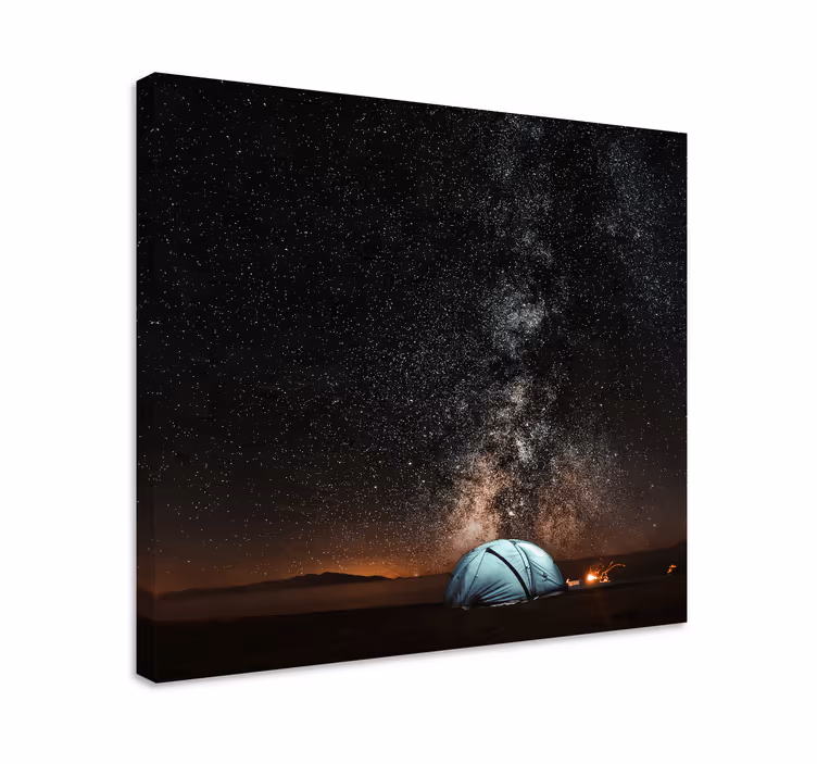 Cuadro paisajes Noche de campamento en la montaña - TenVinilo