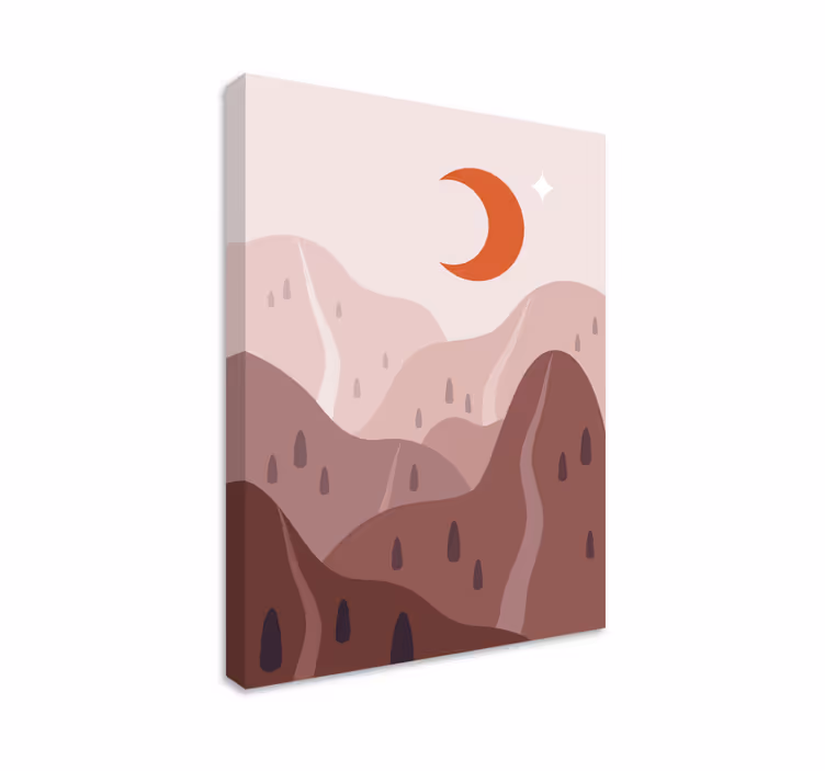 Cuadro nórdico Luna y un árbol - TenVinilo