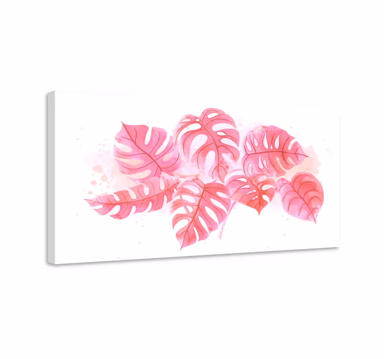 Cuadro de flores arreglo de hojas de monstera - TenVinilo