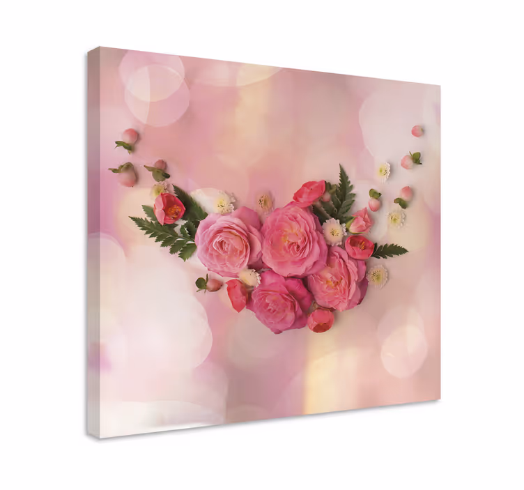 Cuadro de flores Rosa delicado - TenVinilo