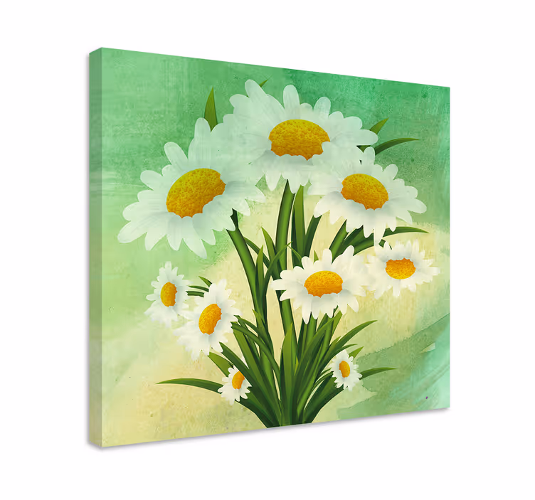 Cuadro de flores Margaritas pintadas - TenVinilo