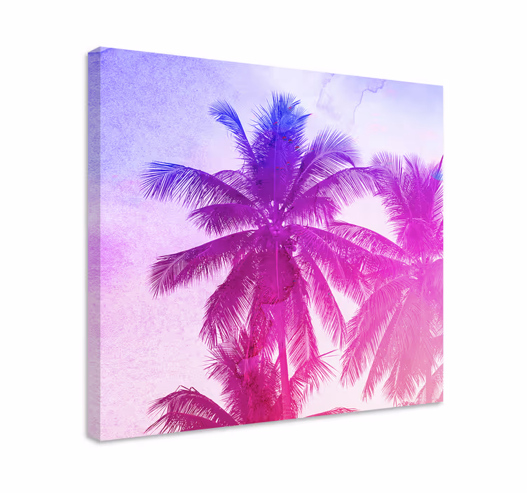 Cuadro de flores silueta de palmera - TenVinilo