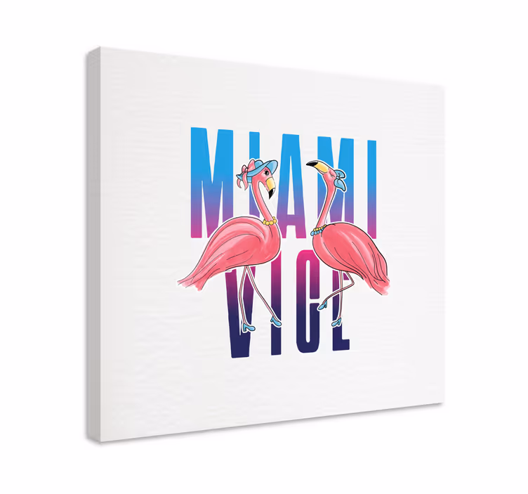Cuadro animales Miami vice flamingo design - TenVinilo