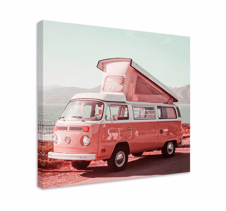 Cuadro ciudades furgoneta camper vintage - TenVinilo