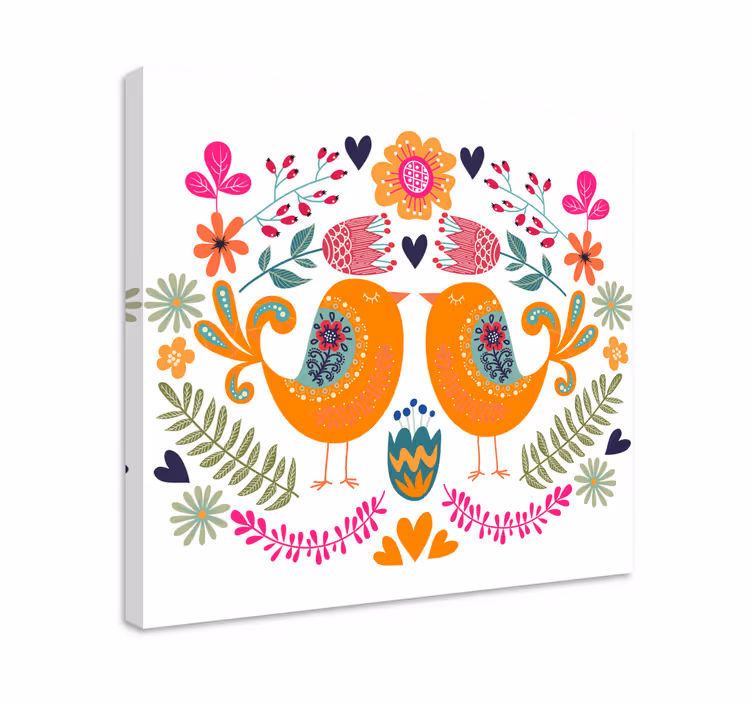 Cuadro aves diseño de aves enamoradas - TenVinilo