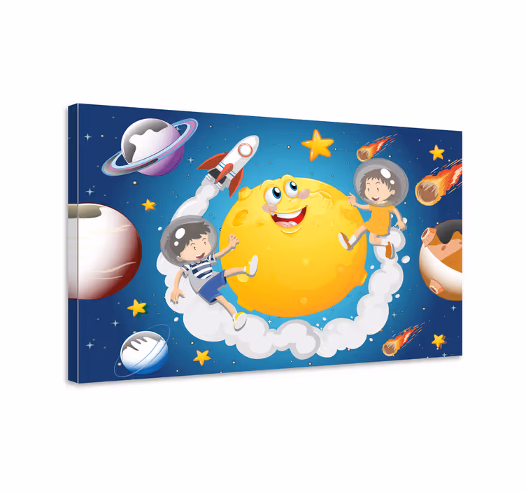 Cuadro infantil aventura espacial divertida - TenVinilo