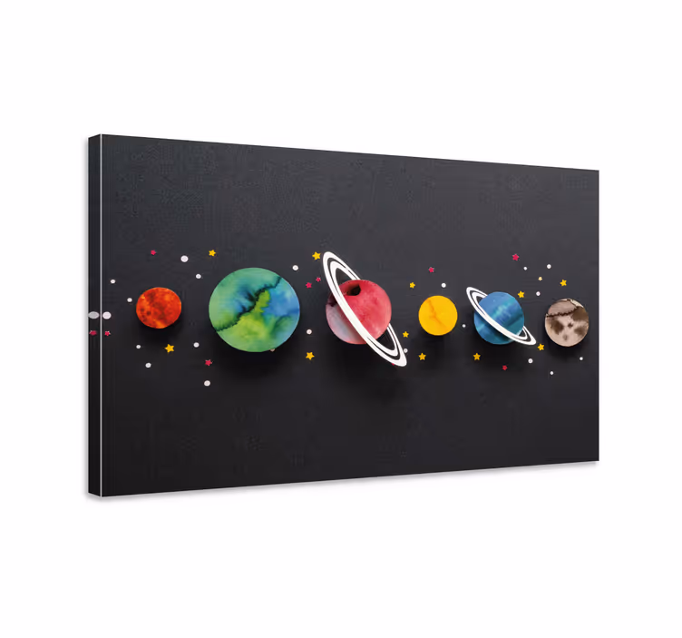 Cuadro infantil Planetas de dibujos animados en línea - TenVinilo