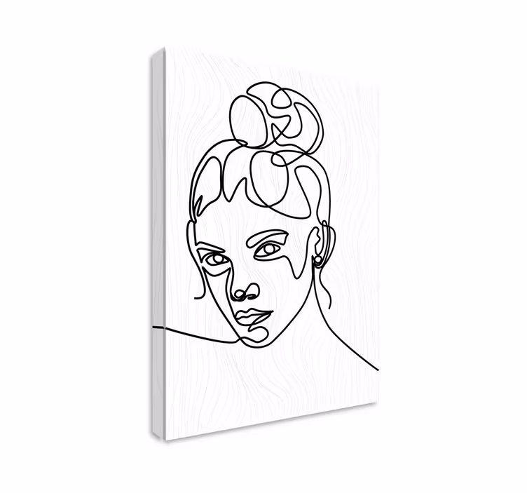 Cuadro para dormitorio Arte de línea de cara de mujer - TenVinilo