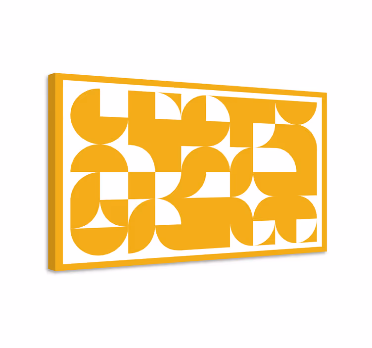 Cuadro geométrico Formas de arte patrón amarillo - TenVinilo
