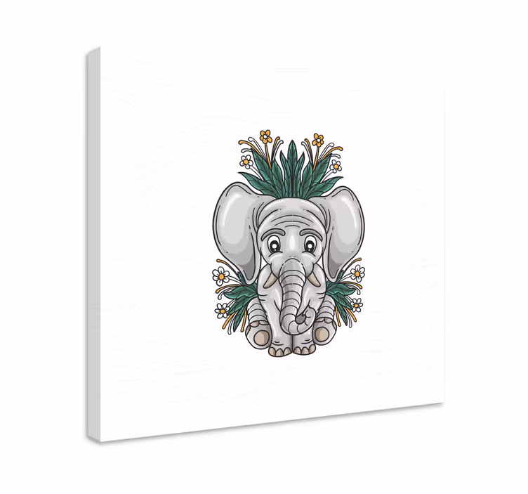 Cuadro de elefantes diseño de elefante juguetón - TenVinilo