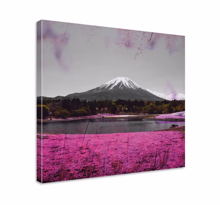 Cuadro paisajes reflexión del monte fuji - TenVinilo