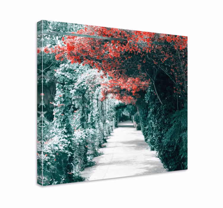 Cuadro de flores sendero floral vibrante - TenVinilo