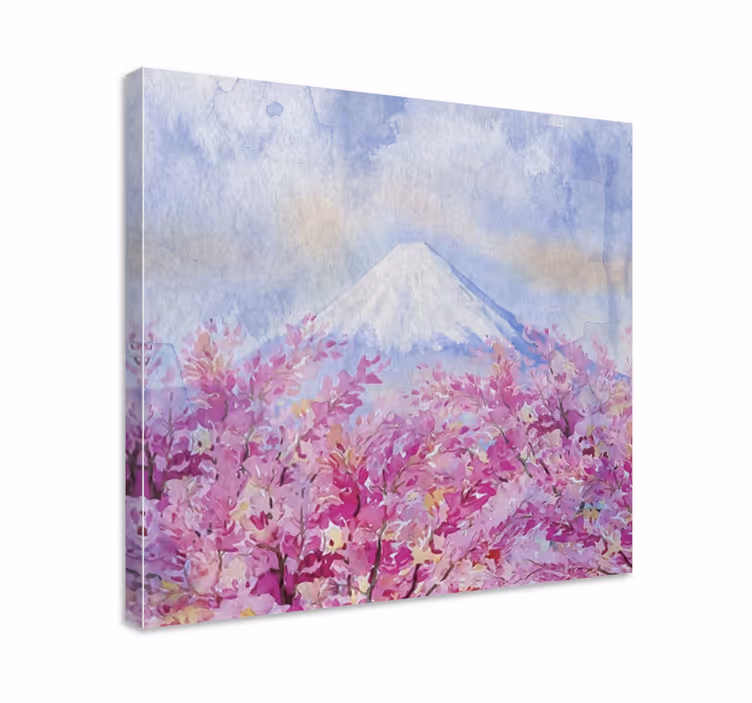 Cuadro de flores montaña de cerezos - TenVinilo