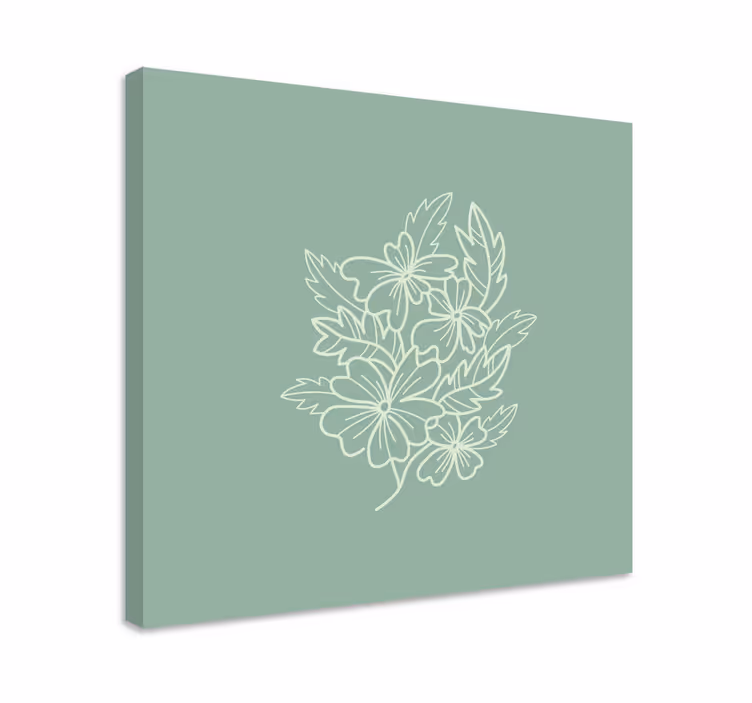 Cuadro de flores arreglo floral estilizado - TenVinilo