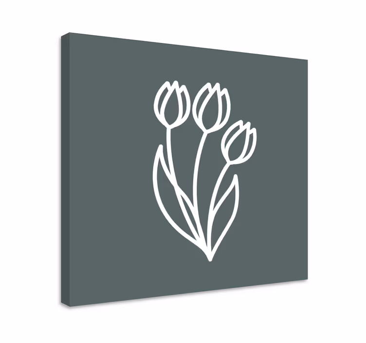 Cuadro de flores arreglo de tulipanes estilizados - TenVinilo