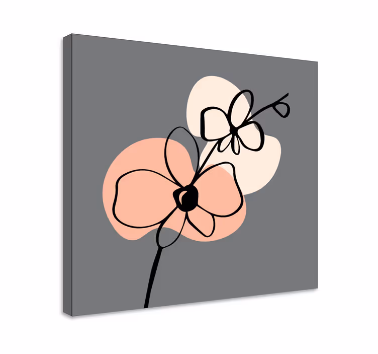 Cuadro de flores formas florales abstractas - TenVinilo