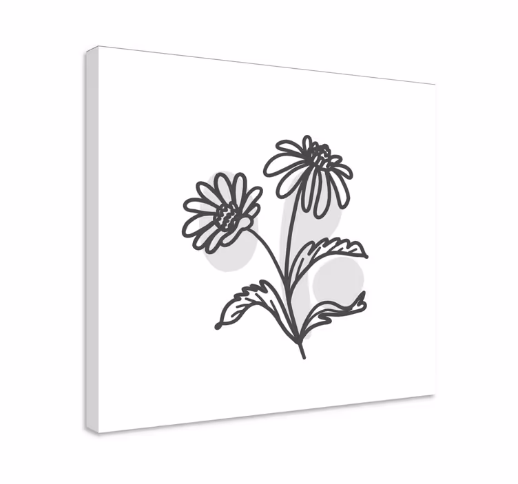 Cuadro de flores dibujo lineal de flores - TenVinilo